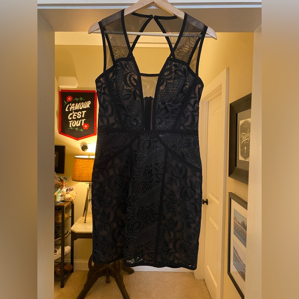 Like New BCBG Embroidered Mini Cocktail Dress